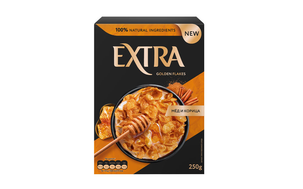 Готовый завтрак Extra Golden хлопья с мёдом и корицей 250г