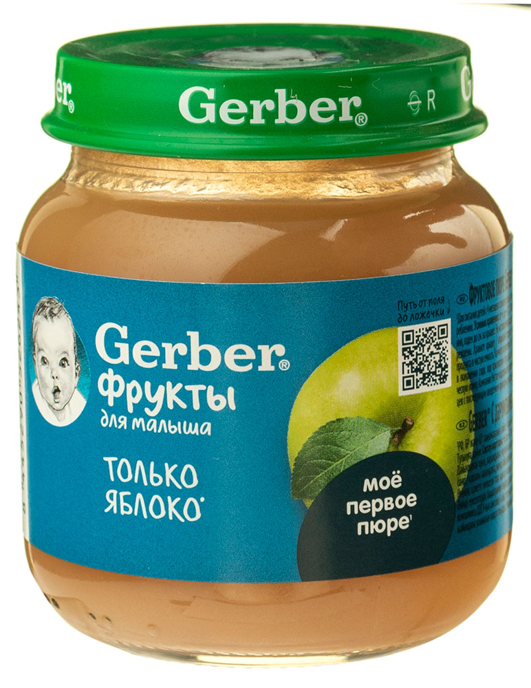 Пюре фруктовое Gerber яблоко с 4 мес 125г ст/б