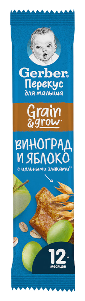 Батончик Gerber фруктово-злаковый виноград/яблоко с 12 мес 25г