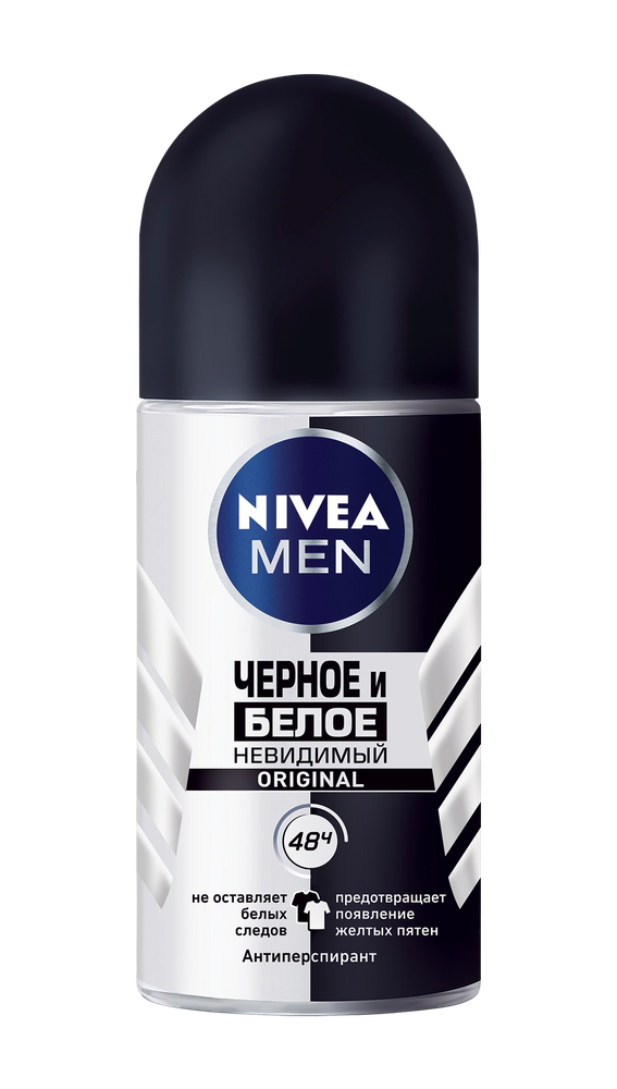 Дезодорант ролик мужской Nivea Невидимый д/черного и белого 50мл