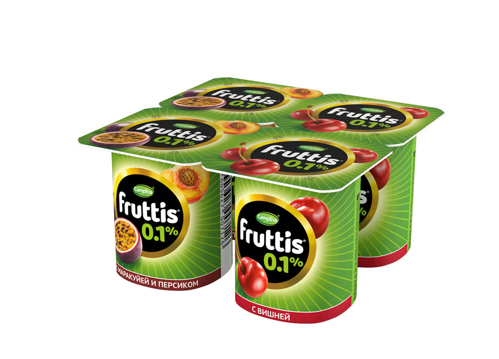 БЗМЖ Продукт йогурт Fruttis легкий перс/марак/виш 0,1% 110г