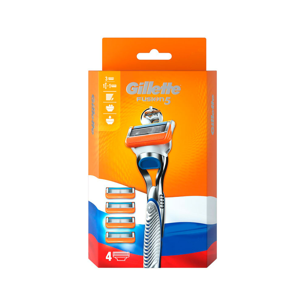 Станок д/бритья мужской Gillette Fusion + 4 кассеты