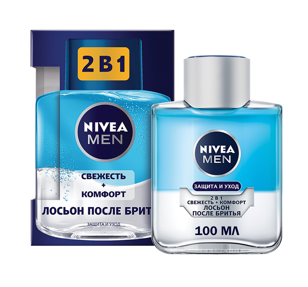 Лосьон п/бритья мужской Nivea 2в1 Свежесть+Комфорт Защита и забота 100мл