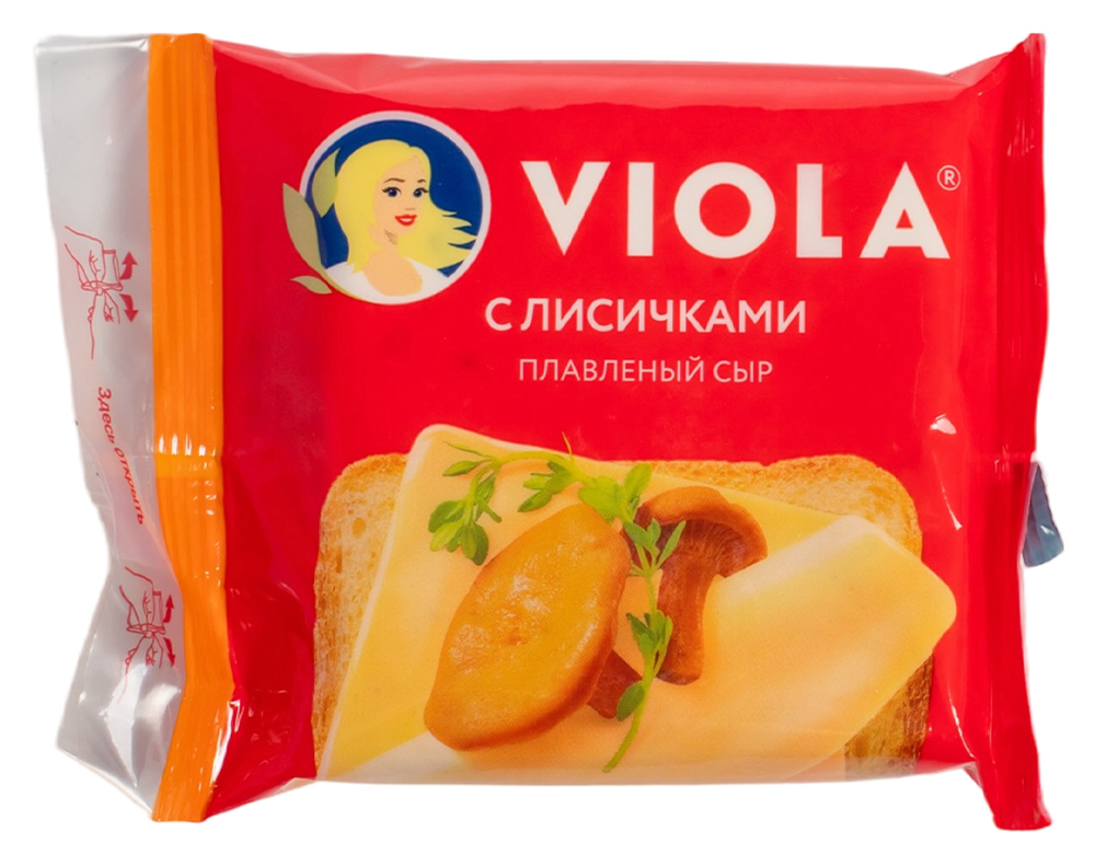 БЗМЖ Сыр плавленый Viola с лисичками 45% 140г ломтики Россия