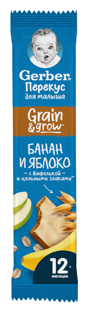 Батончик Gerber фруктово-злаковый банан/яблоко с 12 мес 25г