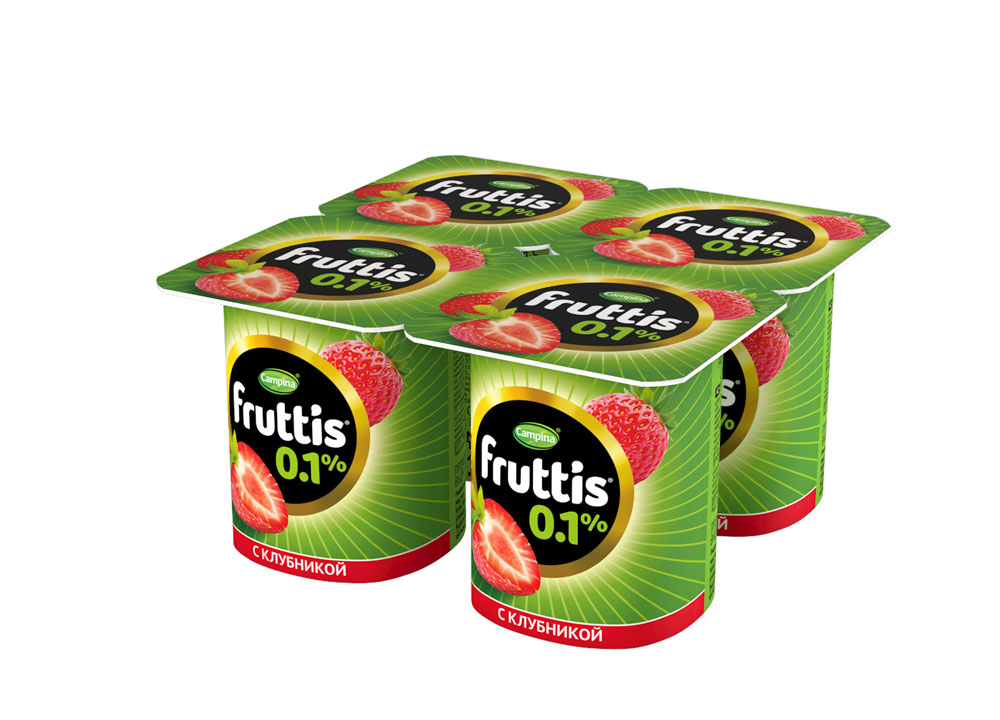 БЗМЖ Продукт йогуртный Fruttis легкий клубника 0,1% 110г